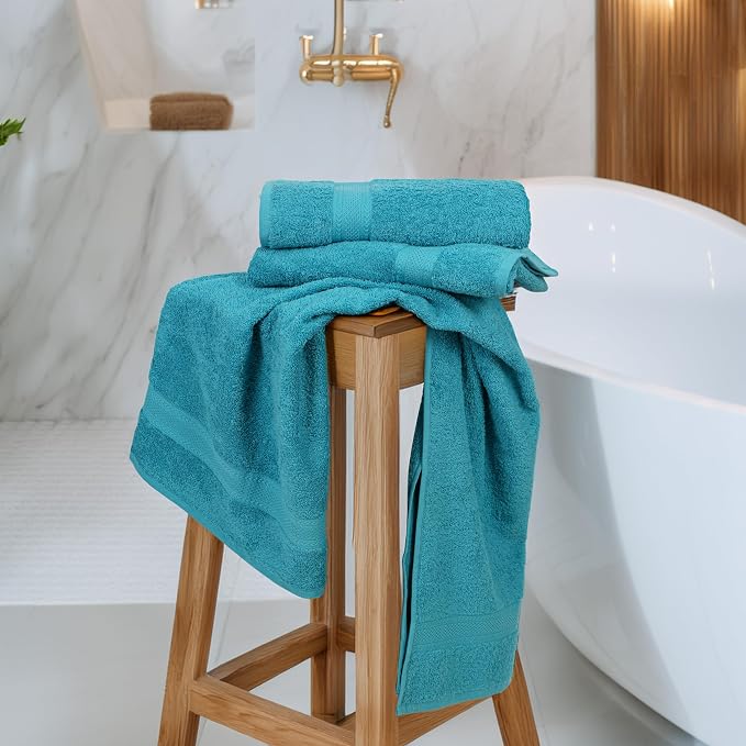 Commercial Bulk Pack of 12 Bath Towels – 100% Cotton Terry 24" x 48" – Ideal - Image 5