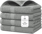 100% Cotton Hand Towel Set of 4, Sustainable, Highly Absorbent, Quick Drying by VillaCelestia
