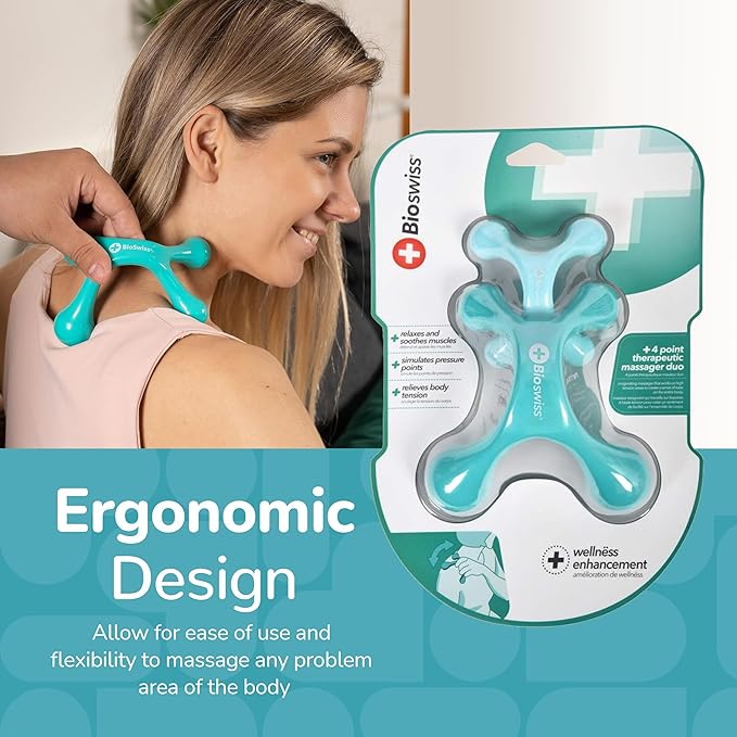 BioSwiss 2-Pack Handheld Full Body Massager, 4-Leg Pressure Point Tool - Image 6