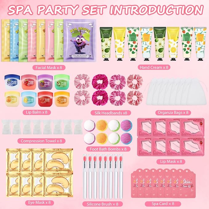 88PCS SPA Party Supplies for Girls, Under Eye Patches, Facial Masks, Lip Mask & - Image 2
