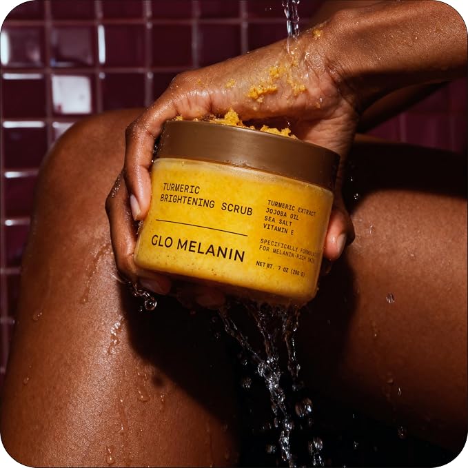 GLO Melanin Turmeric Scrub for Dark Spots, Brightening Inner Thighs Bikini Area - Image 7