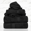 SUPERIOR Solid Egyptian Cotton Towel Set, Washcloths 13” x 13”, Hand Towels 20” by SUPERIOR