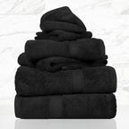 SUPERIOR Solid Egyptian Cotton Towel Set, Washcloths 13” x 13”, Hand Towels 20” by SUPERIOR