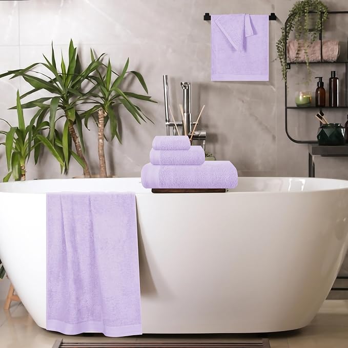 Ultra Soft 6 Pack Cotton Towel Set, Contains 2 Bath Towels 28x55 inch, 2 Hand - Image 5