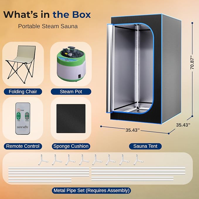 SereneLife Portable Sauna Box for Home, Steam Tent - Image 7
