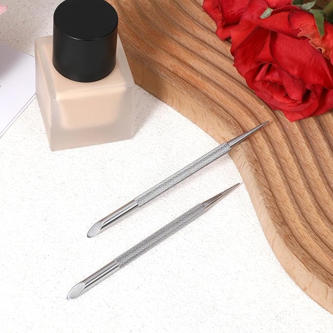 2 PCS Nail Cuticle Pusher Pen, Metal Double Ended Tools - Image 7