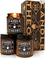 Scented Candle Gift Set with Crackling Wood Wicks 3, 4oz Candles, Misty Falls by CANDLETHEORY