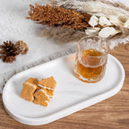 Koville 12"x6" Elegant White Marble Bathroom Tray, Natural Marble Vanity Trays - Image 6