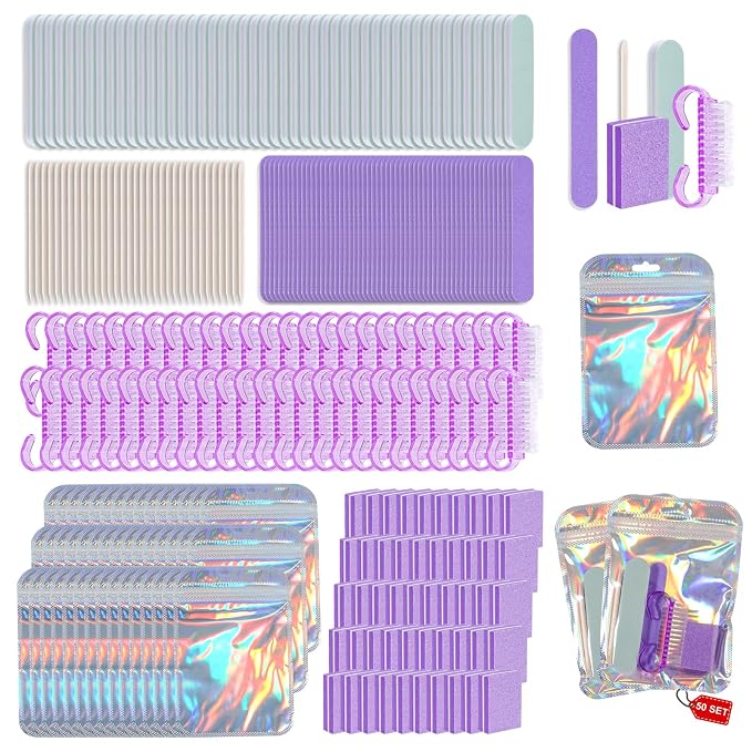 Disposable Manicure Kit Professional, 50 Set Press On Nail Tool Kit by Unknown