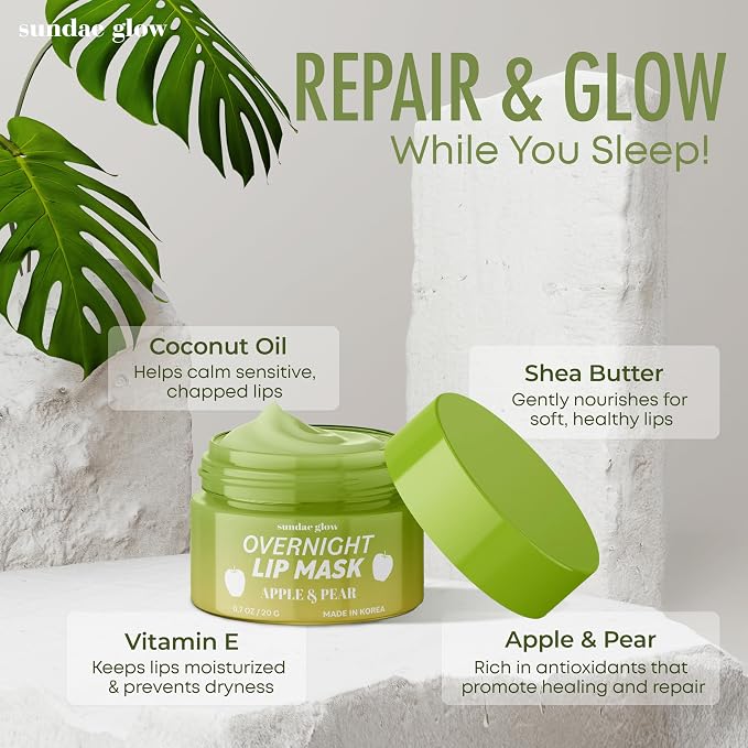 Apple & Pear Lip Mask Overnight Treatment – Dermatologist Tested, Korean Skin - Image 4