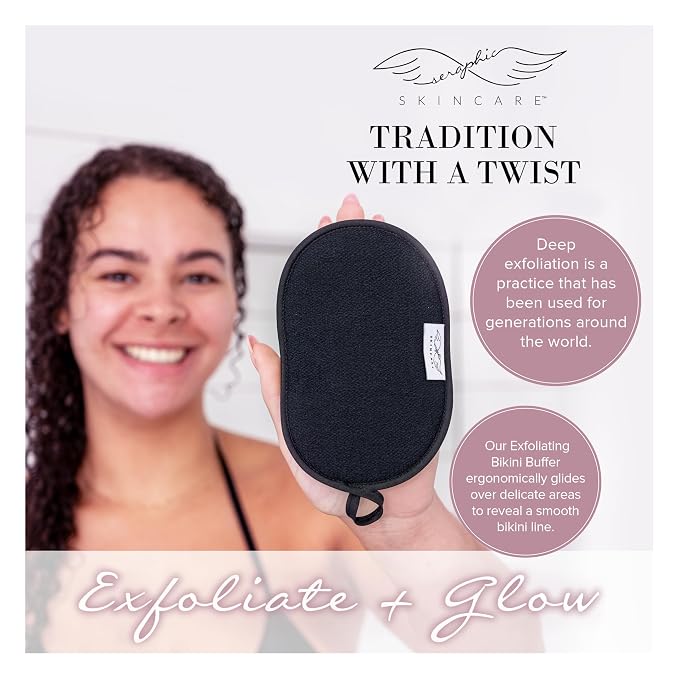 Seraphic Skincare Bikini Buffer – 100% Vegan Viscose Scrub Mitt - Image 6