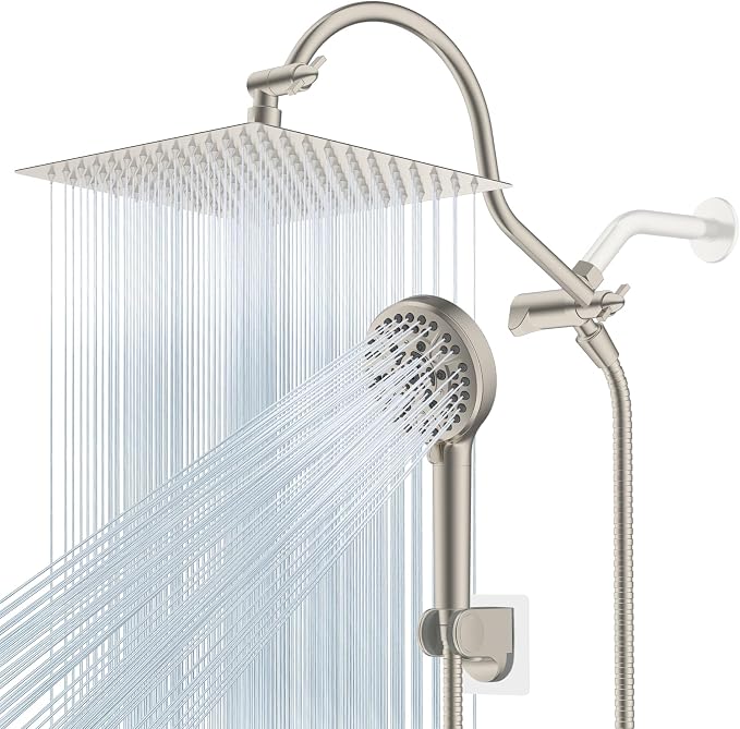 Hibbent 12'' All Metal CUPC Certified Shower Head, High Pressure Rainfall by Hibbent