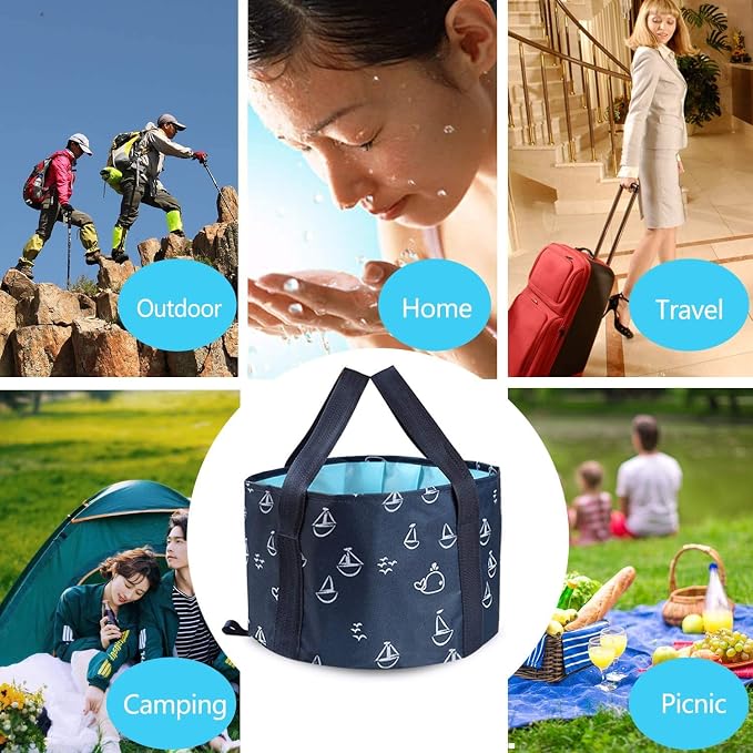 Collapsible Bucket for Soaking Feet, Portable Travel Foot Bath Tub, Foot - Image 7
