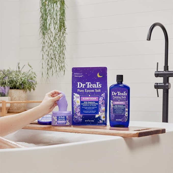 Dr Teal's Foaming Bath with Pure Epsom Salt, Sleep Blend with Melatonin - Image 6