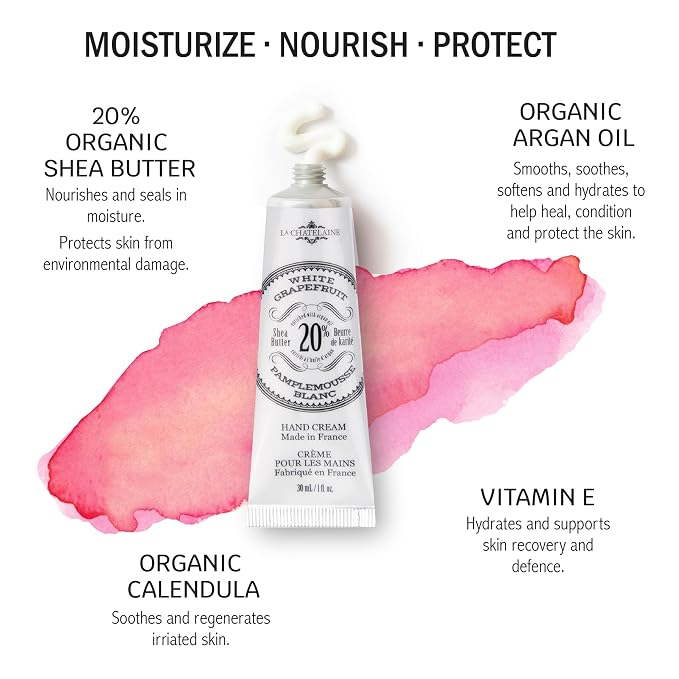 La Chatelaine 20% Shea Butter Hand Cream Travel Size, Organic Argan Oil - Image 2