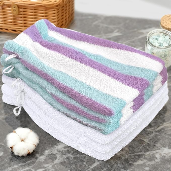 VOOVA & MOVAS Kids Bath Mitts 6-Pack, 100% Cotton Soft Absorbent Wash Cloths by VOOVAMOVAS