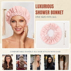 Reusable Shower Cap for Women, Large Waterproof Shower Bonnet - Image 4