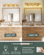Bathroom Light Fixtures, 4-Light Modern Wall Sconces - Image 6
