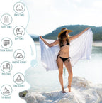 Ray Silver Turkish Beach Towel – 100% Cotton 40x71 Quick Dry Oversized Sand - Image 3