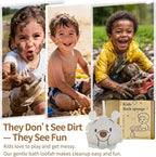 Kids Loofah, Cute Octopus & Bear Bath Sponge, Double-Layer Soft Mesh Loofah - Image 4