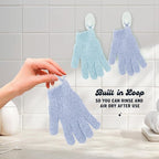 4 Pairs Exfoliating Gloves, 100% Nylon, Dual Texture Body Scrub - Image 7