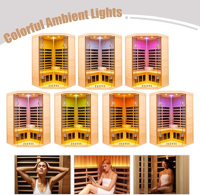 2 Person Far Infrared Sauna 0-5mG Ultra Low EMF 1520W Indoor Sauna Canadian - Image 6