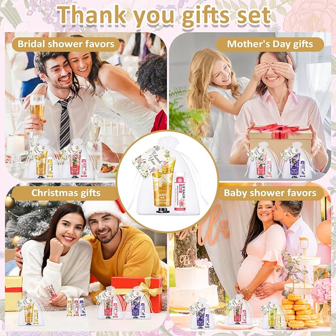VISCOO 80 Sets Hand Cream and Lip Balm Bulk Set, Mothers Day Gifts, Teacher - Image 6