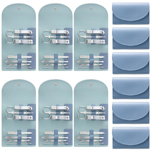 12 Set Manicure Set Bulk Mini Manicure Nail Clipper Kit 7 in 1 Stainless Steel by Lanties