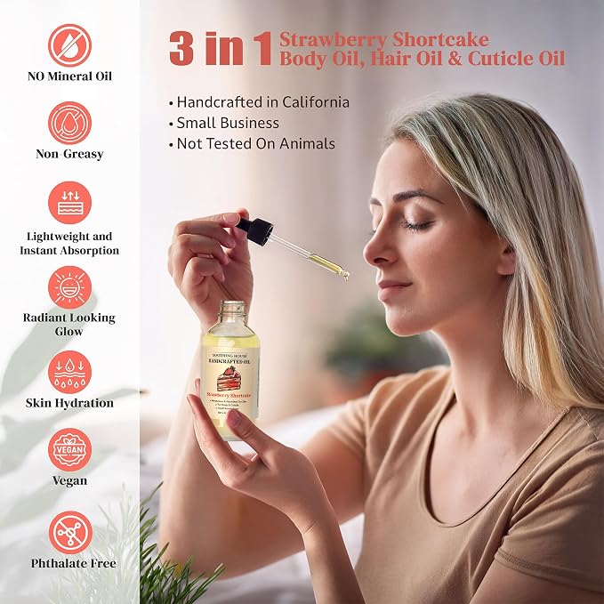Strawberry Shortcake Body Oil: Moisturizing Body Oil - Image 4
