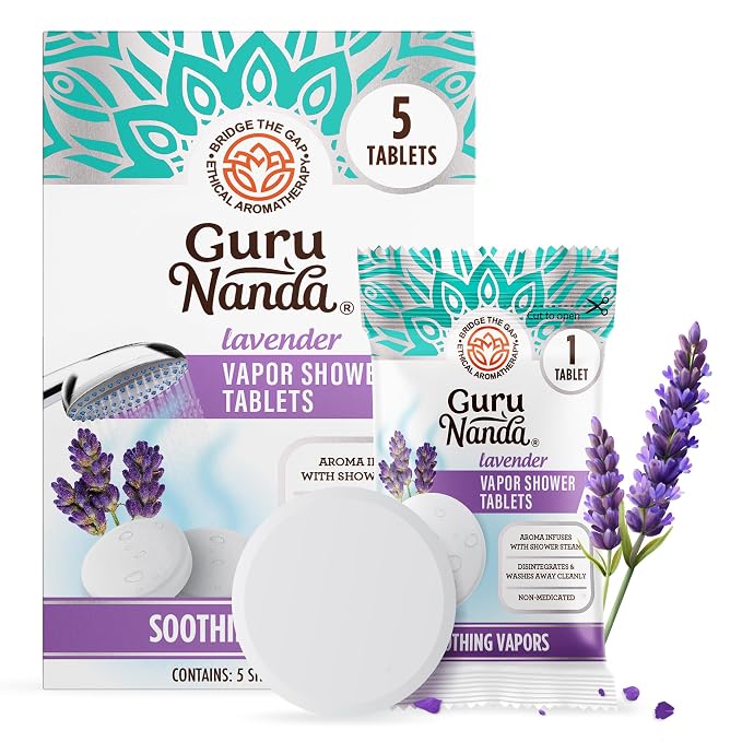 GuruNanda Lavender Vapor Shower Tablets, Clean-Dissolving Aromatherapy Shower by Gurunanda