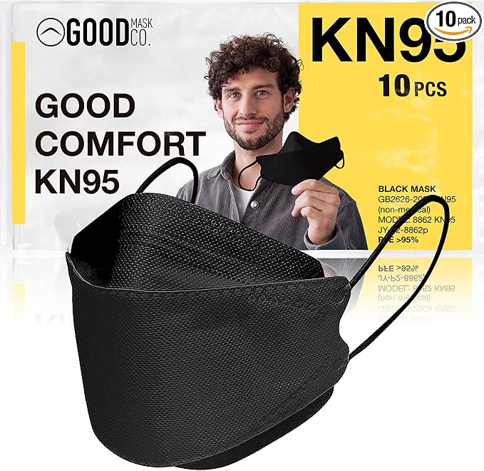 Good Mask Co. Good Comfort KN95 Face Mask, Disposable KN95 Face Mask, Filter by TheGoodMaskCo