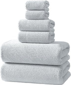 REDKISS 6 Piece Premium Towel Set, 2 Bath, 2 Hand, and 4 Wash Cloths, by REDKISSOnline