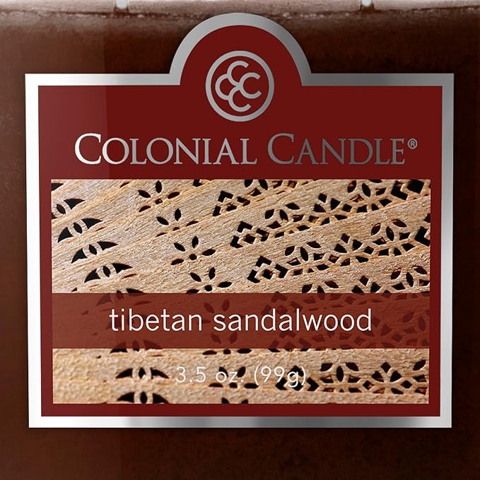Colonial Candle Tibetan Sandalwood Scented Jar Candle, 2 Wick, 3.5 oz, Mottled - Image 5