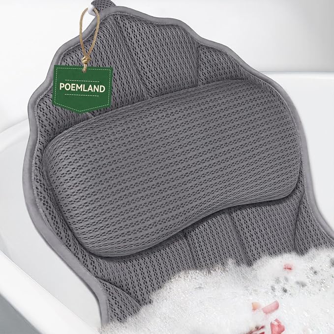 Poemland Bath Pillows for Tub, Luxury Bath Pillow Soft 4d Mesh, Bathtub Pillow by poemland