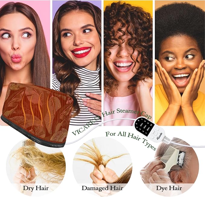 VICARKO Hair Steamer for Deep Conditioning, 10-Level Heats Up Quickly, 118” - Image 5