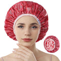 Years calm Terry Lined Shower Cap, Triple Layer Heart Motifs, Waterproof by Yearscalm