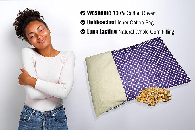 Microwavable Corn Filled Heating Pad and Cold Pack/Washable 100% Cotton Cover - Image 4