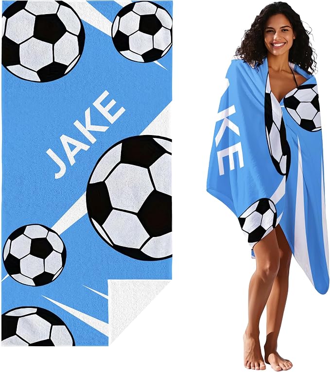 Personalized Beach Towel With Name, Custom Beach Towel with Text, Customized - Image 2