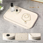 Karibiber Natural Marble Vanity Tray, 11.8" Marble/Stone Bathroom Tray - Image 3