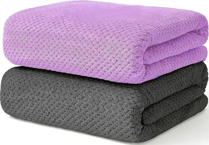 2 Pack Bath Towel Set, Waffle Bath Towel Set, Super Soft Highly Absorbent by Wuwahold
