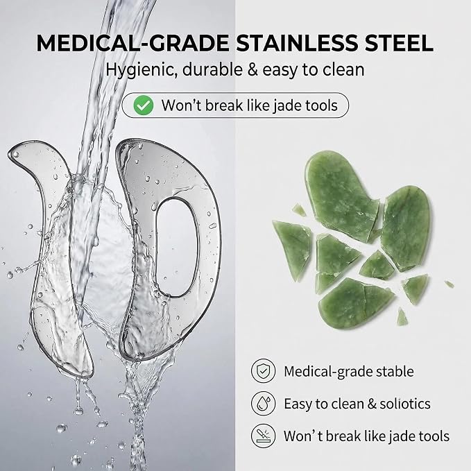 Stainless Steel Gua Sha Muscle Scraping Tool, Ergonomic Body Massage Scraper - Image 4
