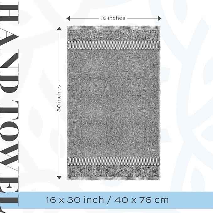 White Classic Luxury Light Gray Hand Towels - Image 5