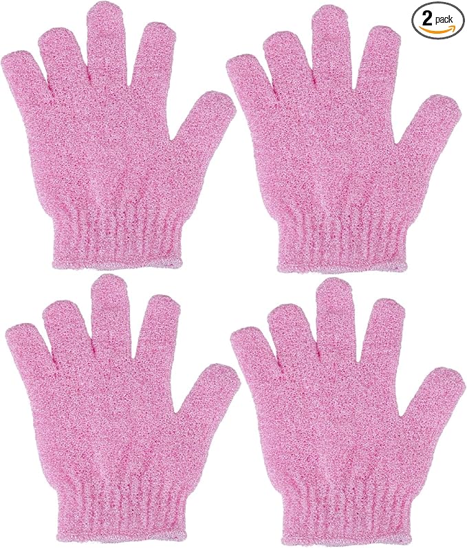 4 Pcs Shower Gloves, Exfoliating Gloves, Exfoliating Mitt, Exfoliating Body by CREHODEC