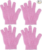 4 Pcs Shower Gloves, Exfoliating Gloves, Exfoliating Mitt, Exfoliating Body by CREHODEC