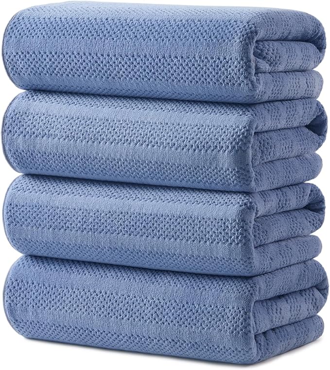 ecolook 4 Pack Microfiber Bath Towels, 31 x 63 inches Extra Large Bath Towel Set by Unknown