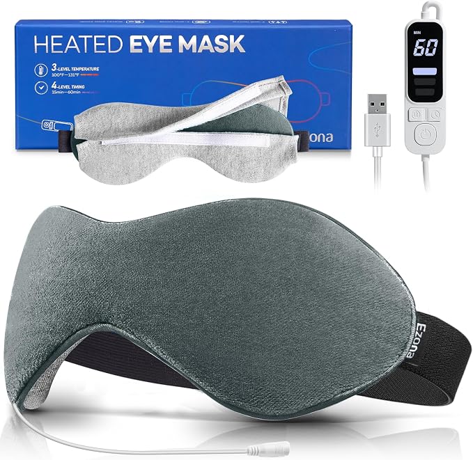 Ezona Heated Eye Mask, Warm Eye Compress Mask by EzonaHomeandSports