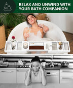 ROYAL CRAFT WOOD Premium Foldable Bathtub Tray Caddy - Image 4