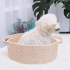 ABenkle Small Basket with Handles, Boho Decorative Rope Woven Dog Cat Toy - Image 3