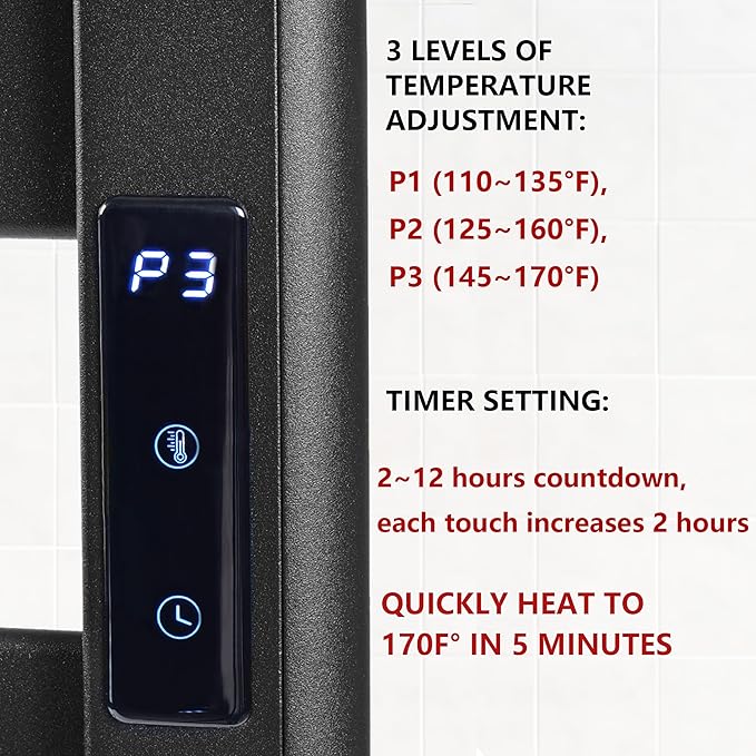 Towel Warmer for Bathroom, Upgraded Extra-Wide Heating Area, Built-in Timer and - Image 6