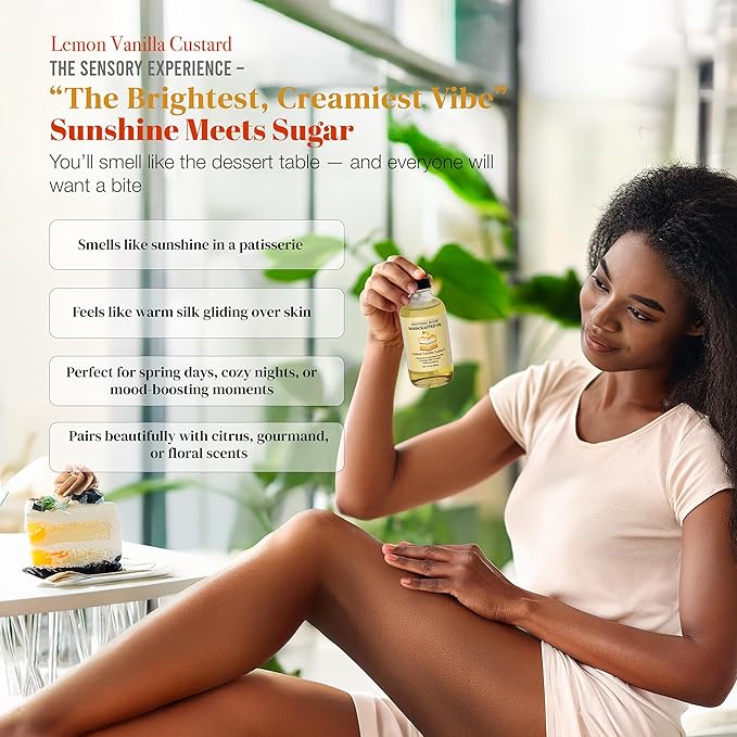 Lemon Vanilla Custard Oil with All-Natural Moisturizing Body Oil - Image 7